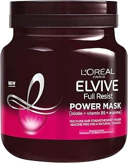 Elvive Haircare L'Oreal Paris Elvive Full Resist Fragile Hair Multi-Use Hair Strengthening Power Mask with Biotin, 680 ml