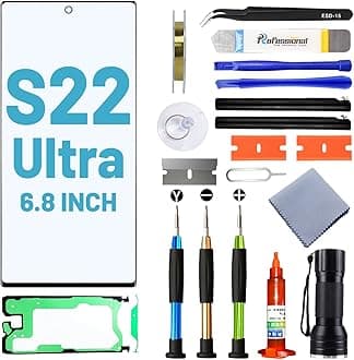 Screen Replacement for Samsung Galaxy S22 Ultra,Replacement Screen for Galaxy S22 Ultra Series 6.8 inch,Screen Repair Kit with Waterproof Adhesive(NO OLED & Touch Digitizer)