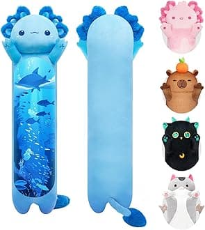 Long Body Plush Cute Blue Axolotl Stuffed Animals Soft Plushies, Kitten Kawaii Kids Plush Sleeping Throw Pillow Doll Plush Toys for Kids (20 Inch)