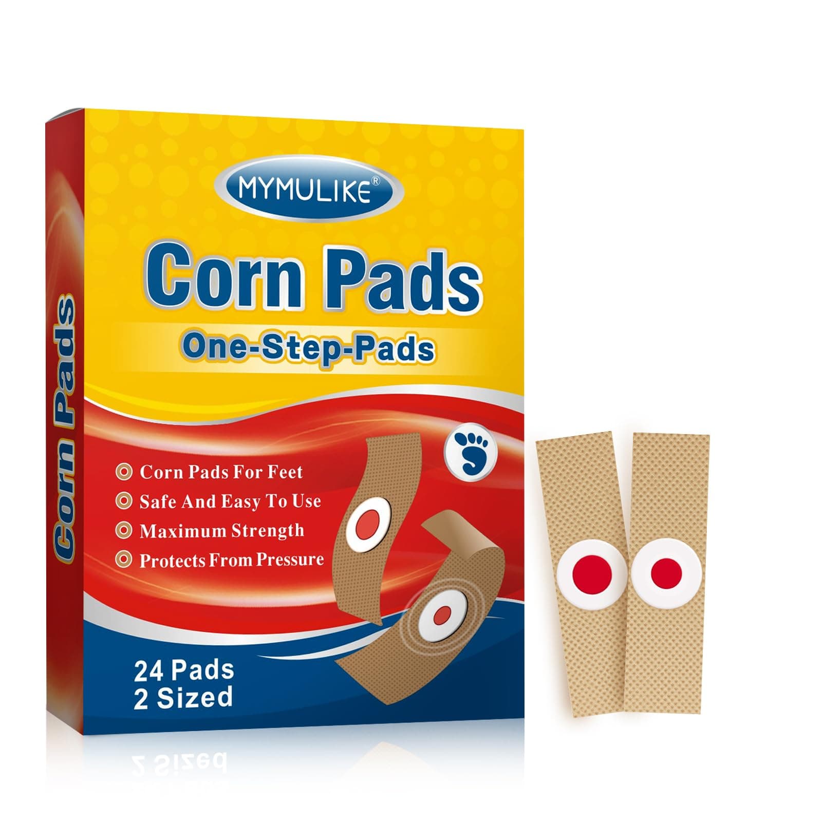 Corn Removal Pads, 24 Count MYMULIKE Corn Plasters Relief Corn Pain, Corn Remover for Feet, Hand, Toe for Feet Care and Wart Remover Corn Cushions Pads Foot Care