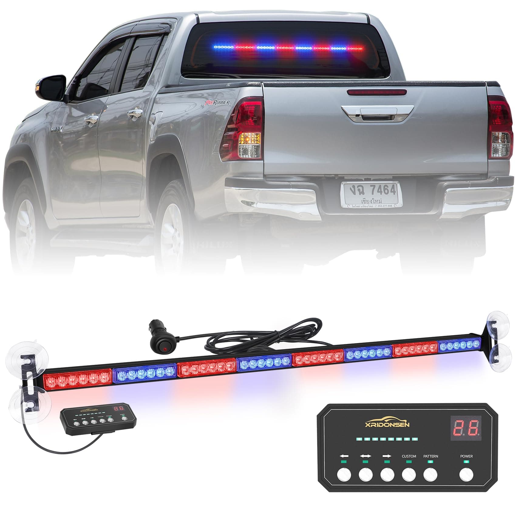 Emergency Traffic Advisor Strobe Lights Bar-Red/Blue