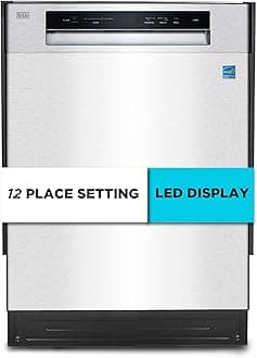 24" Built-In Dishwasher, 12-Place Setting Capacity with Stainless Steel Tub, Dish Washer with 5 Wash Programs and Smart Wash Cycle, ENERGY STAR Certified, BDW100MS, Stainless Steel