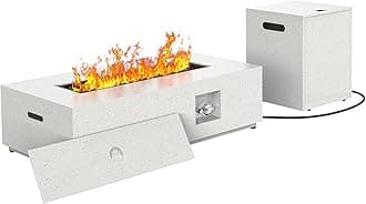 Ciays 42 Inch Propane Fire Pit, 50,000 BTU Outdoor Gas Fire Pit Table for Outside Patio with CSA Certification, Glass Rocks, Rectangular Heater for Backyard, with Waterproof Cover & Adjustable Legs