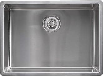 Faber Franke 24"X18"Single Bowl SS Kitchen Box Sink|Premium 304 Stainless Chrome Nickel Steel|Rust & Stain Resistant|Brushed Matt Finish|Minimizes Sound|BXX 210/110-57 3 1/2" WWK ND NOF NTH R12