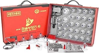 Hansol Professional Cupping Therapy Equipment 30 Cups Set With Pumping Handle And Extension Tube