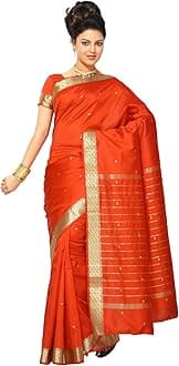 Sanskruti IndiaWomens Indian Ethnic Traditional Banarasi Art Silk Saree Sari Wrap Fabric Dress Drape