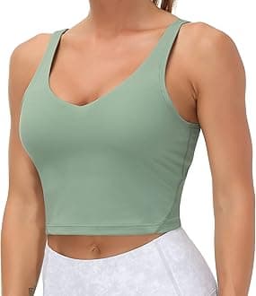 THE GYM PEOPLE Womens' Sports Bra Longline Wirefree Padded with Medium Support
