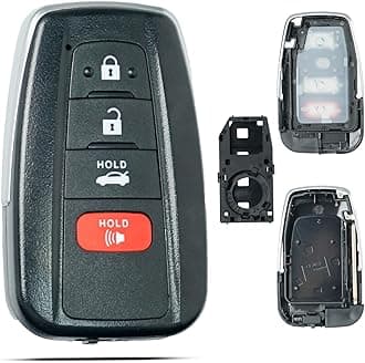 Key Fob Shell Case Replacement Fits for Toyota Camry Avalon Corolla 2018 2019 2020 2021 2022 2023 Replaces HYQ14FBN HYQ14FBC Keyless Entry Remote Control 4 Button KeyPad Cover