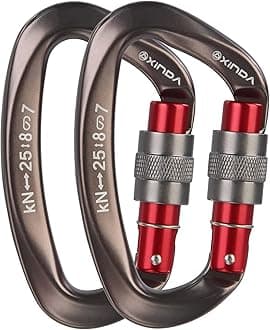 Screwgate Locking Carabiner Clip - Professional Rock Climbing Carabiner Screw Lock,Heavy Duty Carabiners for Climbing,Mountaineer,Hammock,Camping,Outdoor Equipment