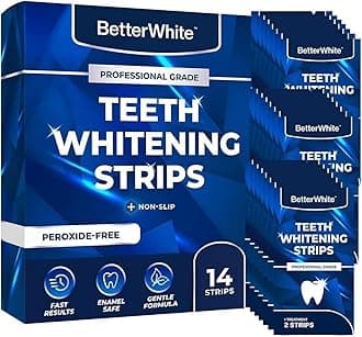 Professional Teeth Whitening Strips 7 Treatments - Enamel Safe - Non-Sensitive Formula - Peroxide-Free Whitening Strips - Dentist Formulated Teeth Whitening Kit (14 Strips)