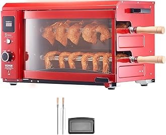 Shawarma Grill Machine, 2 String Capacity BBQ Cooking Machine Shawarma Chicken Electric Rotisserie Oven Gyro Rotisserie Doner Kebab for Home Restaurants Kitchen Parties