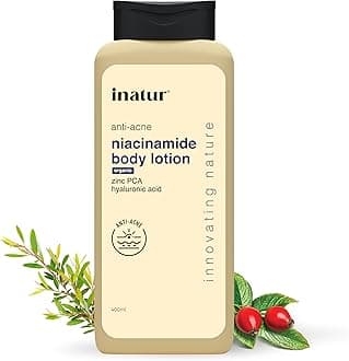 inatur Niacinamide Body Lotion 400ml – Anti-Acne Moisturizer with 2% Salicylic Acid, Zinc PCA & Hyaluronic Acid | Sulphate-Free Formula for Smooth, Hydrated Skin | Deep Nourishment & Oil Control