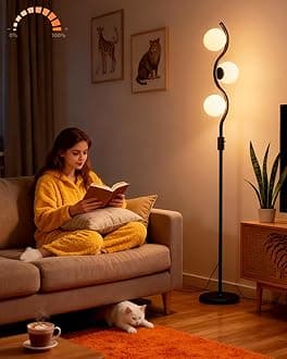Lightdot 60IN 3-Globe Dimmable Black Floor Lamp Mid Century Standing Lamps with 3Pcs 3000K Warm White G9 Bulbs Stepless Brightness Adjustable Modern Tall Lamp Stable Base for Bedroom Office
