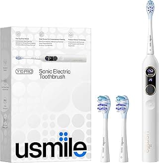 usmile Y10 Pro Electric Toothbrush with 24/7 Smart Screen, Responsive Brushing, Smart Toothbrush with Pressure Control, One Charge Last 6 Months