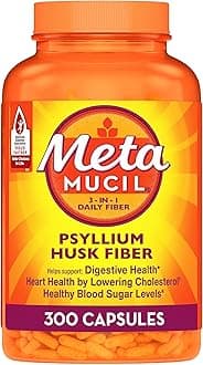 Metamucil Daily Fiber Supplement, Psyllium Husk , 300 Capsules