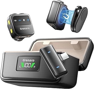 GRENARO P10 Wireless Mic for Youtubers with 3-Level Noise Reduction, Mic for YouTube with 40H Charging Case, Mike for YouTube Channel,mic Wireless Compatible with Devices Featuring Type-C Ports
