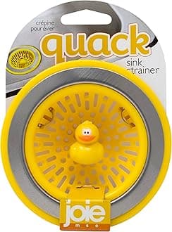 Joie Quack Kitchen Sink Strainer Basket, Fits All Standard Sinks, Stainless Steel, Cute Garbage Disposal Drain Cover, 4.5-Inch, Yellow Duck