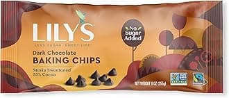 Premium Dark Chocolate Baking Chips by Lily's Sweets |Stevia Sweetened, No Added Sugar, Low-Carb, Keto Friendly | 55% Cacao | Fair Trade, Vegan, Gluten-Free & Non-GMO | 9 ounce, 12-Pack
