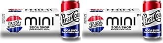 Real Sugar Soda, Mini Cans, 7.5oz Mini Cans, (Two packs of 10), Cola, Soda Pop (Packaging May Vary)