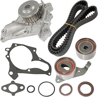 Engine Timing Belt Kit with Water Pump Compatible with 1987-2001 Toyota Camry, 1996-2000 Toyota RAV4, 1987-1999 Toyota Celica 1991-1995 Toyota MR2, 1999-2001 Toyota Solara 2.0L 2.2L 3SFE 5SFE TCKWP199