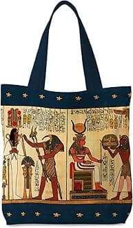 Ancient Egypt Tote Bag Aesthetic, Vintage Canvas Tote Bags for Women