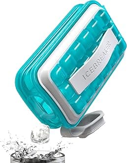 ICEBREAKER Clear POP 2023 - Make and Serve Ice Without Ever Touching The Ice - The Sanitary Ice Tray for Freezer - NO Spills Silicone Ice Cube Tray with Lid - Ice Cube Maker Makes 18 Ice Cubes