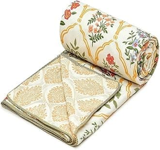 Cozy Furnish Super Soft Brushed Microfiber Cotton Double Dohar 84X96(Inches) Flannel Throws For Bed,Ac Dohar,Lahariya Fabric Edging/Piping Bed