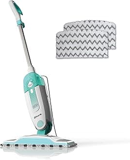 Steam Mop with 2 Machine Washable Dirt Grip Pads, Removable Water Tank, Lightweight, Steam Cleaner for sealed Hard Floors, Marble, Stone, Hardwood, Tile, Laminate, White/Seafoam, S1000