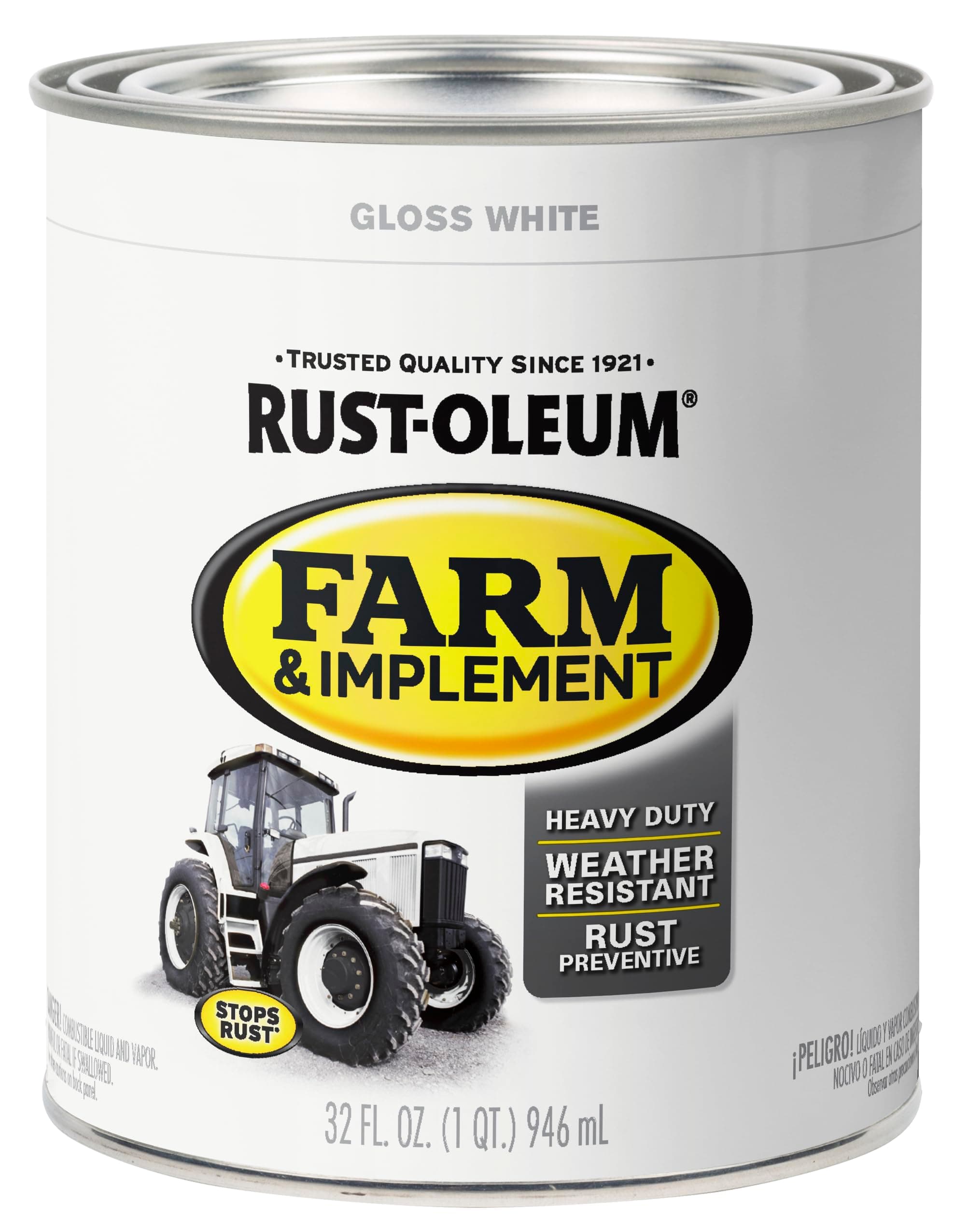 280105 Farm & Implement Enamel Paint, Quart, Gloss White, (Pack of 1)