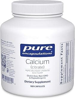 Pure EncapsulationsCalcium Citrate 180 Capsules - Bone - Muscle - Cardiovascular - Joints - Made in USA