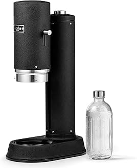 Aarke Carbonator Pro, Sparkling Water Maker with Glass Bottle, Matte Black Finish
