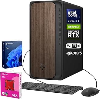 HP 2025 OmniDesk Business Next Gen AI Desktop PC, Intel Core Ultra 7 265, NVIDIA GeForce RTX 5060, 64GB DDR5 RAM, 4TB SSD, HDMI, DP, KB & Mouse, Win 11 Pro, Bundle with Adata 512GB External SSD