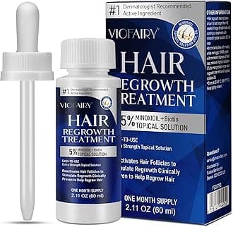 5% Minoxidil for Men's & Women's Hair Growth, Beard Growth, Regrowth Treatment, Combats Thinning Hair & Hereditary Hair Loss