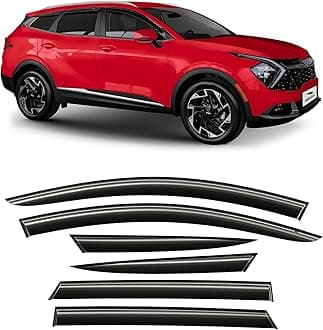 Voron Glass Tape-on Extra Durable Rain Guards for Kia Sportage 2023-2026, Window Deflectors, Vent Window Visors, 6 Pieces - 100451