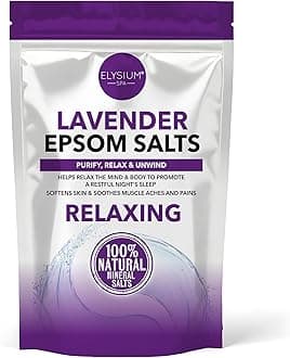 Lavender Epsom Salts | Relaxing Bath with 100% Natural Mineral Salts for Muscle Relief Sleep Promotion and Skin Softener (1kg)