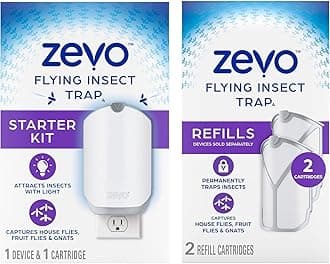 Zevo Flying Insect Trap, 1 Device + 3 Refills