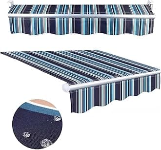 Retractable Patio Awning Replacement Fabric Waterproof Many sizes Shade Sun Shade Awning Cover Outdoor Patio Canopy Sunsetter Deck Awnings Polyester,Frameless ( Color : L X W , Size : (20x5ft) 6x1.5m