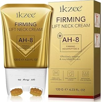 AH-8 Firming Neck Cream, Neck Creams for Tightening and Firming with Double Massage Rollers - Reduces Wrinkles Fine Lines And Double Chin, Moisturizes & Tightens Skin, Improves Elasticity, 120g
