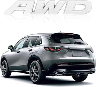 3D AWD Car Emblems and Badges with Adhesive,Premium Exterior Metal Stickers for Car Decoration,Universal Car Stickers Replacement for Tailgate,Front Grille,Hood,Trunk (Silver)