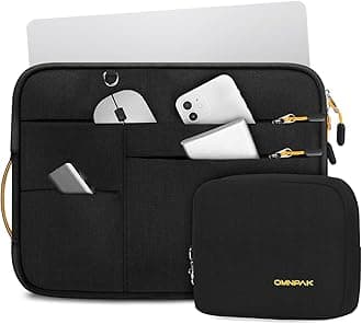 Omnpak for 13.6 inch MacBook Air Case Sleeve Compatible with 13 inch New MacBook Air M5/MacBook Neo A18 Pro, 13-14" Recycled PET Laptop Carrying Case with Handle and Accessory Pocket