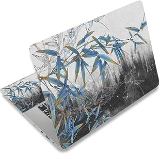 Laptop Skin Sticker Decal,12" 13" 13.3" 14" 15" 15.4" 15.6" Laptop Skin Sticker Protector Cover for Toshiba Hp Samsung Dell Apple Acer Leonovo Sony Asus Laptop Notebook (Bamboo Leaf)