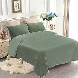 JYK Fleece Plush Blanket - 3.5 LB, 1 Ply, Korean Mink, Queen 79" x 91" - Super Soft and Warm, Lightweight, Cozy Fuzzy Solid Color Green