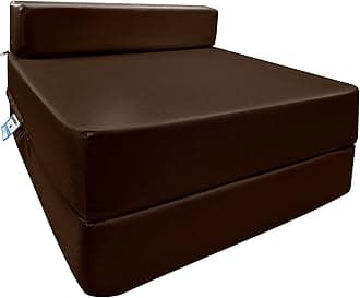iSTYLE MODE BETTER HOME CHOICE Fold Out Single Z Bed Futon Sofa Chair | Comfortable Fold Out Sofa Mattress | Ergonomically Designed for Guests | Lightweight & Stylish (Chocolate)