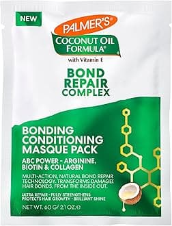 Amino Bonding Complex Hair Mask, Intense Conditioning Masque Pack with Coconut Oil & Vitamin E, Heat Protectant, Anti Frizz, Adds Shine, Protects Hair Growth, All Hair Types, 2.1 oz packette