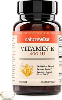 Vitamin E 400 IU Softgels (180mg DL-Alpha) - Dairy, Gluten, and Soy Free, Non-GMO Antioxidant Dietary Supplement for Skin, Heart, Eye, and Immune Health Support - 2-Month Supply, 60 Count