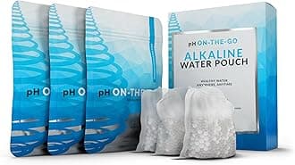 Invigorated Water pH ON-THE-GO Alkaline Filter Pouch- Portable Alkaline Filtration System For Your Bottle, Pitcher, Jug, Container - High pH Ionized - Long-Life 53 Gallon/223 Litre (3-pack)