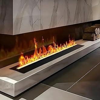 100cm 7-Color 3D Flame Effect Fireplace | No-Heat Decorative Steam Vapor Fireplace Ultra-Thin Metal Panel, Remote & Touch Control – Safe Ambiance for Homes, bars and resturant