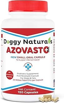 Azovast Plus Cat Kidney Support for Dogs & Cats, 120ct, 120ct - NO Refrigeration Required - Help Support Kidney Function & Manage Renal Toxins - Kidney Health Supplement Capsule(U.S.A) (120 Caps)