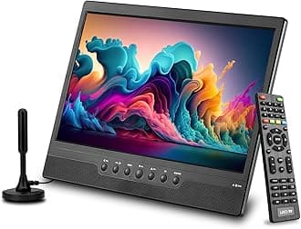 14inch Small Portable TV with Rechargeable Battery-Digital ATSC Tuner-Antenna-and USB/HDMI/AV Slot in,Car-12 Volt/AC- for Kitchens,RVs and Camping(NO with WiFi/Bluetooth/Satellite)