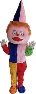 BookMyCostume Joker Clown Circus Cartoon Mascot Costume For Theme Birthday Party & Eventsfor Adults|Full Size Adults|Multicolor